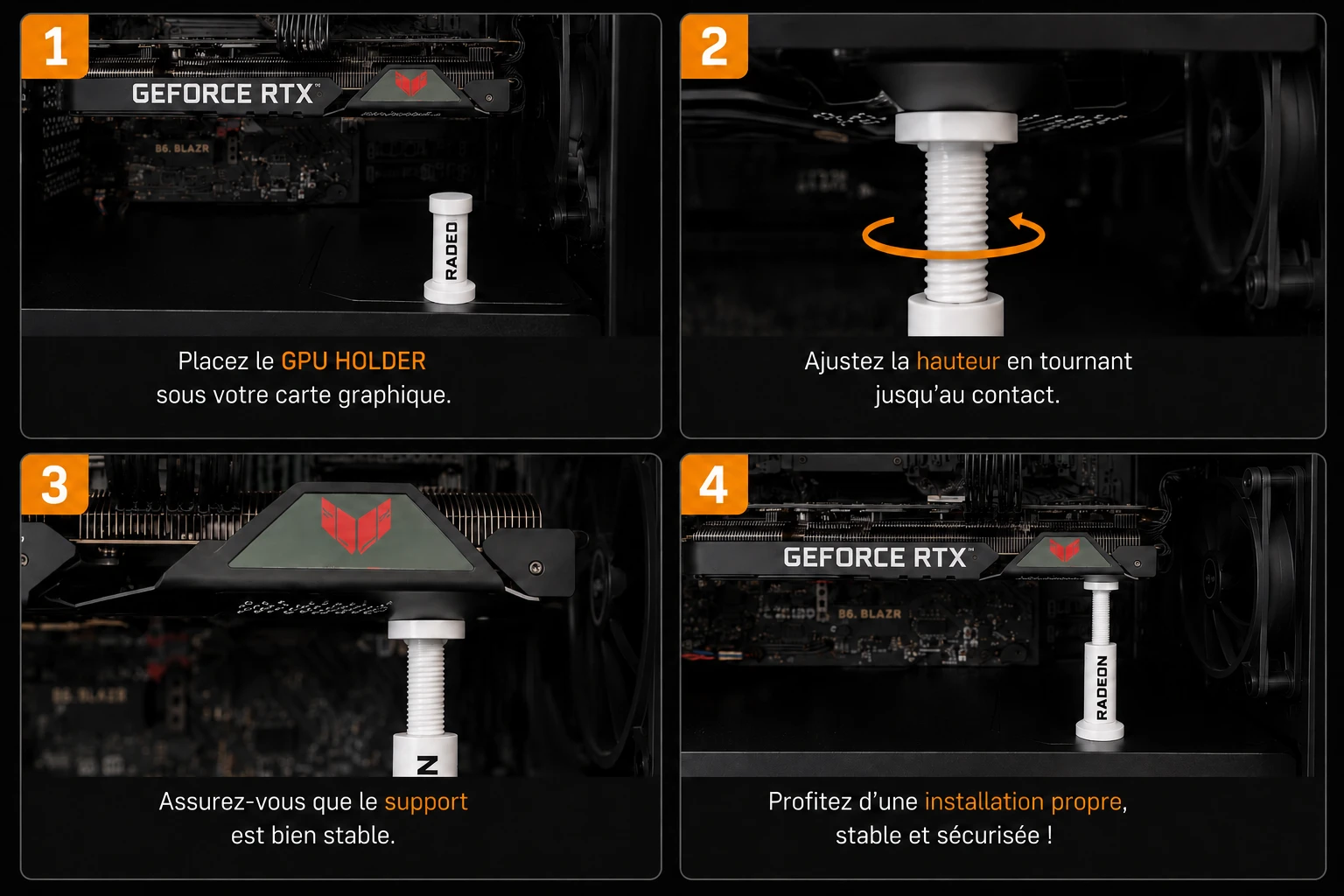 Guide d'installation du GPU Holder en 4 étapes